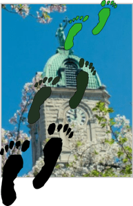 footprints on courthouse