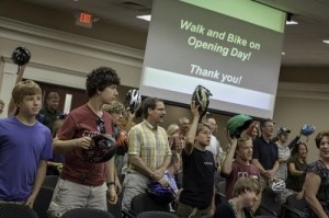 walk and bike on opening day